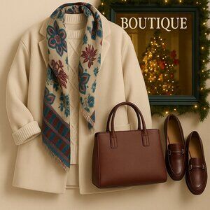 🌹 Glentex Japan Floral Scarf | Vintage Boutique Elegance